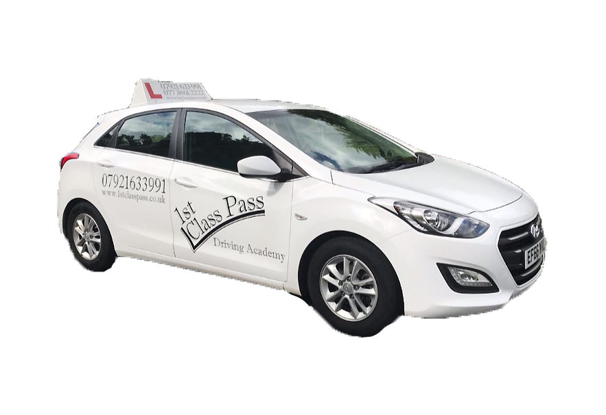 image of driving instructing car of 1st class pass Hyundai i30